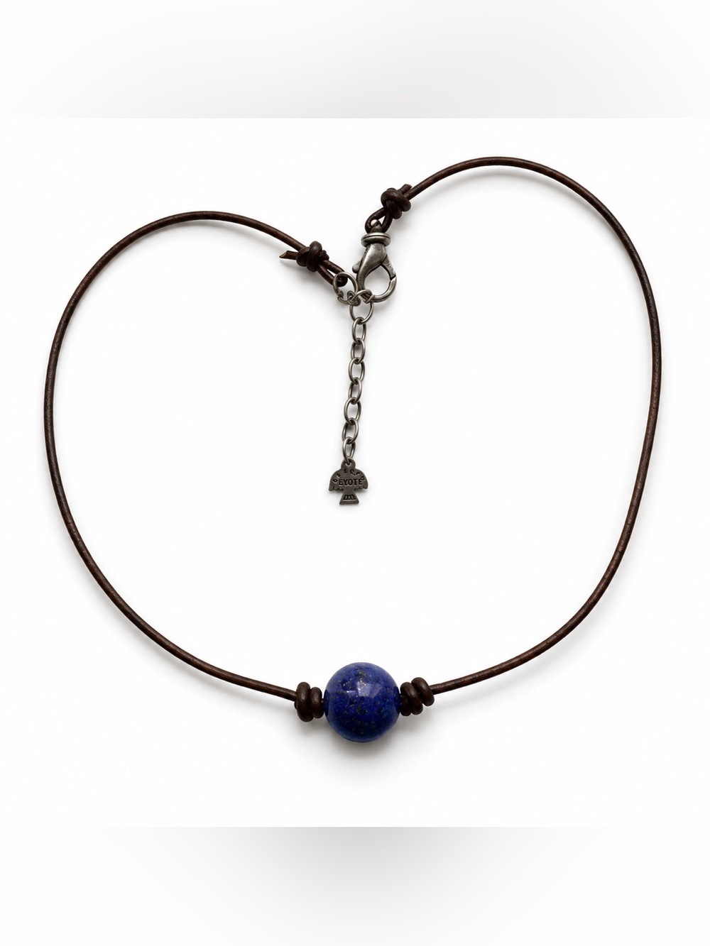 Vintage Peyote Bird Sterling Silver Lapis Lazuli Leather Cord necklace